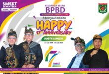 Photo of Keluarga Besar BPBD Kabupaten Lombok Utara Mengucapkan SWEET SEVENTEEN HAPPY ANNIVERSARY NORTH LOMBOK