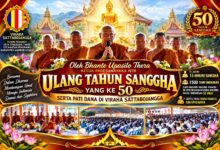Photo of Ulang Tahun Sanggha Ke-50 Dan Pattidana Di Vihara Sattabojangga Memperkuat Dharma Persaudaraan Dan Kebersamaan Umat