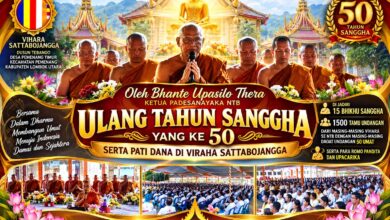 Photo of Ulang Tahun Sanggha Ke-50 Dan Pattidana Di Vihara Sattabojangga Memperkuat Dharma Persaudaraan Dan Kebersamaan Umat